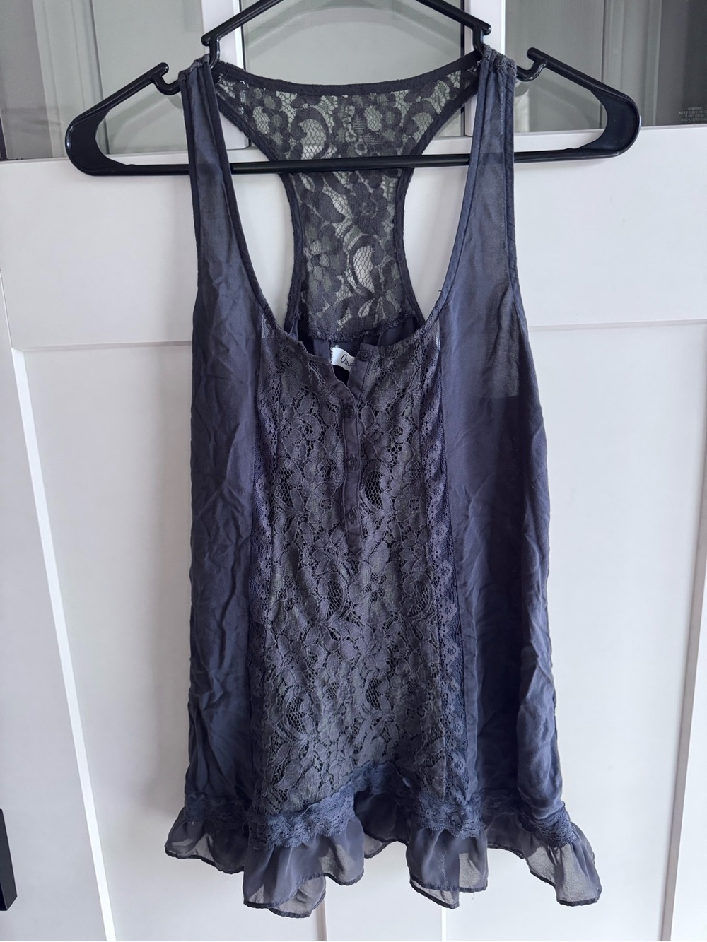 Aeropostale Gray Lace Racerback Camisole